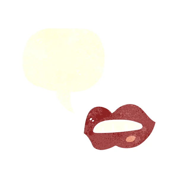 Lèvres de dessin animé avec bulle de parole — Image vectorielle
