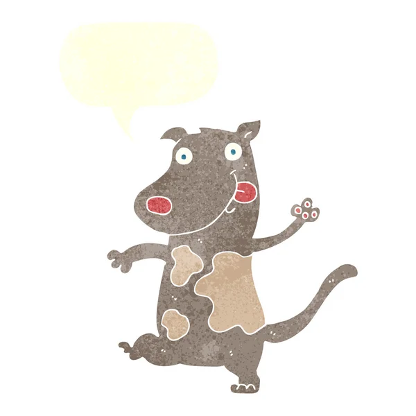 Cartone animato cane felice con la bolla discorso — Vettoriale Stock