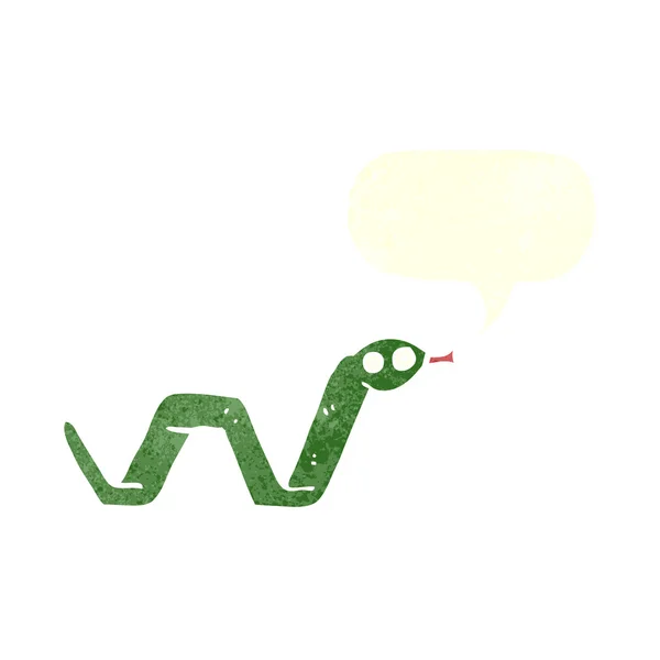 Funny cartoon snake with speech bubble — Stock Vector