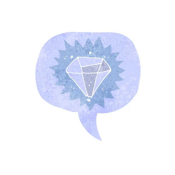 Cartoon-Diamant mit Sprechblase — Stockvektor