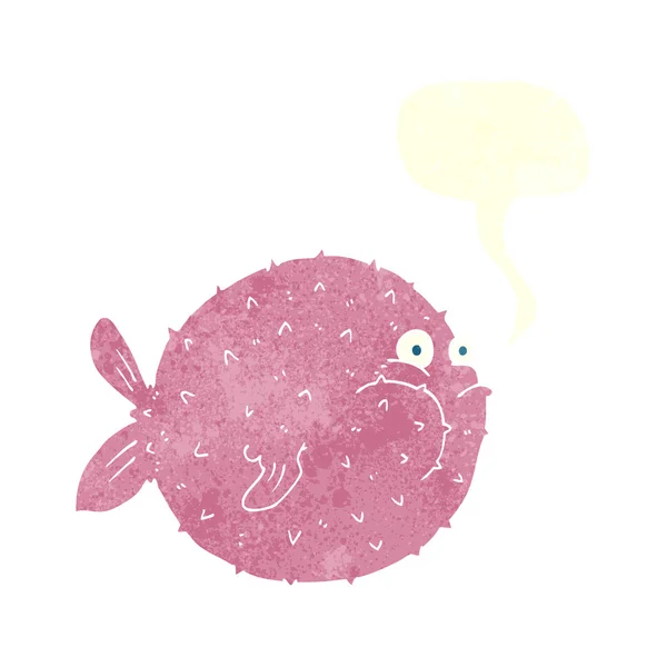 Bouffée de dessin animé poisson avec bulle de parole — Image vectorielle