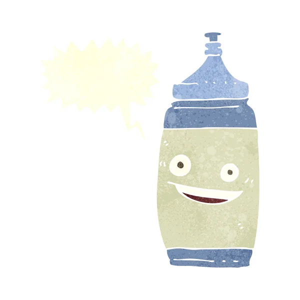 Cartoon water bottle with speech bubble — Stock Vector
