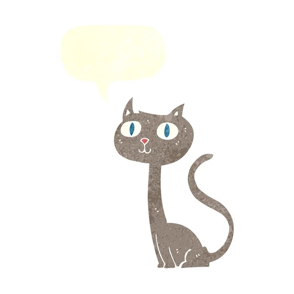 Chat dessin animé avec bulle de parole — Image vectorielle