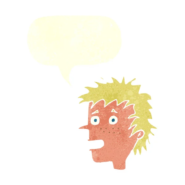 Dessin animé excité garçon avec bulle de parole — Image vectorielle