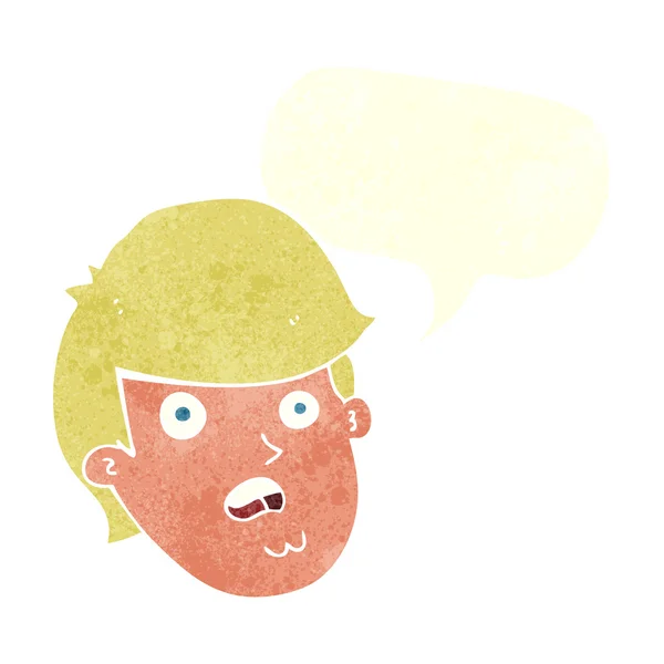 Hombre de dibujos animados con barbilla grande con burbuja de habla — Archivo Imágenes Vectoriales