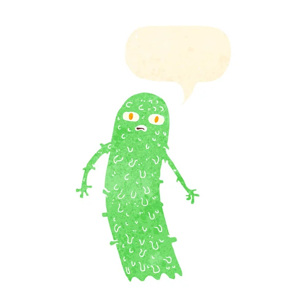 Мультфильм жуткий призрак с пузырьком речи — стоковый вектор