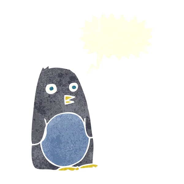 Κινουμένων σχεδίων πιγκουίνος με φούσκα ομιλία — Διανυσματικό Αρχείο