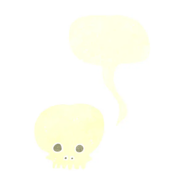 Dessin animé fantôme crâne symbole avec bulle de parole — Image vectorielle