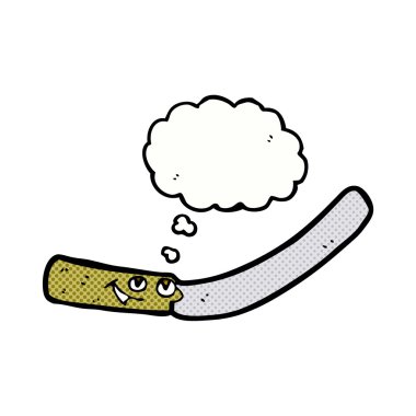 Düşünce baloncuklu mutfak bıçağı.