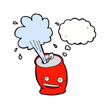 Düşünce baloncuklu gazoz kutusu