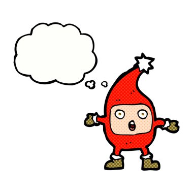 Düşünce baloncuklu komik Noel yaratığı