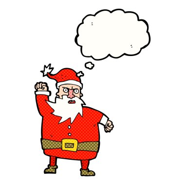 Düşünce baloncuklu çizgi film Noel Baba