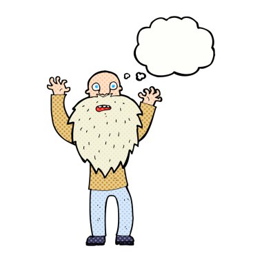 Çizgi film sakallı, sakallı yaşlı adamı korkuttu.