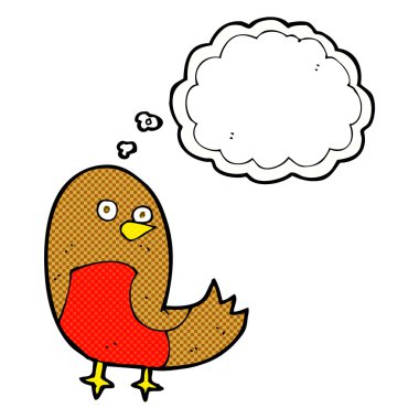 Düşünce baloncuklu çizgi robin