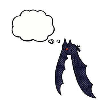 Düşünce baloncuklu uçan yarasa