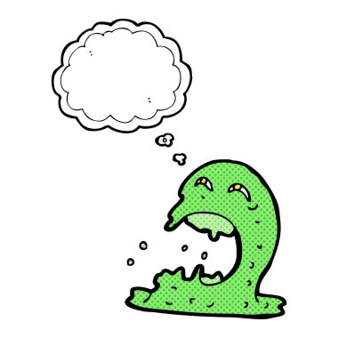 Düşünce baloncuklu iğrenç bir hayalet.