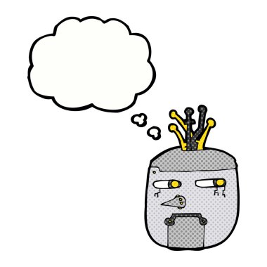 Düşünce baloncuklu robot kafası
