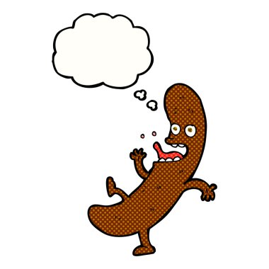 Düşünce baloncuklu çizgi film sosisi