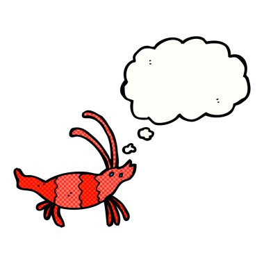 çizgi film karides ile düşünce balonu