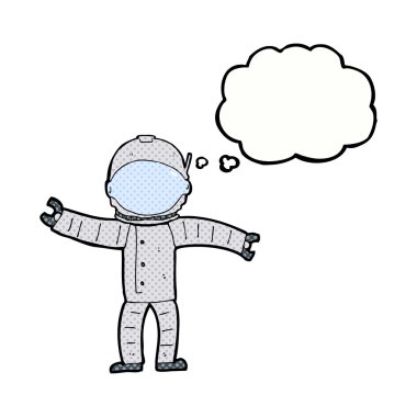 Düşünce balonu olan bir astronot.