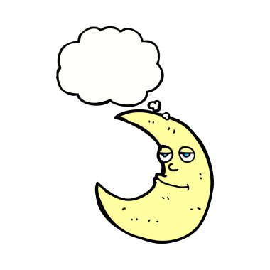 Düşünce baloncuklu mutlu çizgi film ayı