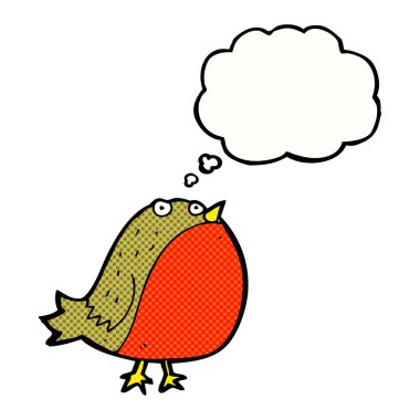 Düşünce baloncuklu çizgi robin