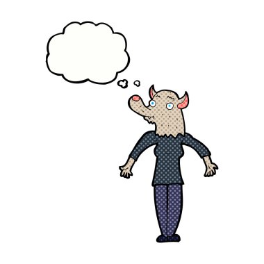 çizgi film kurt adam kadın düşünce balonu ile