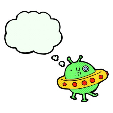 Düşünce baloncuklu çizgi film UFO