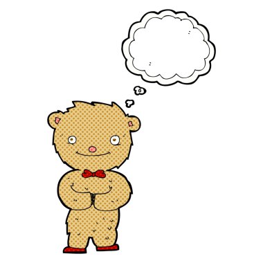 Düşünce baloncuklu oyuncak ayı.