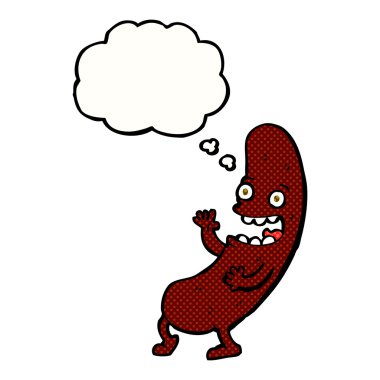 Düşünce baloncuklu çizgi film sosisi