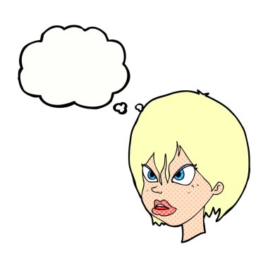 çizgi film kadın düşünce balonu ile rahatsız