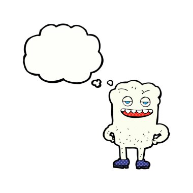 Düşünce baloncuğu olan kendini beğenmiş bir çizgi film karakteri.