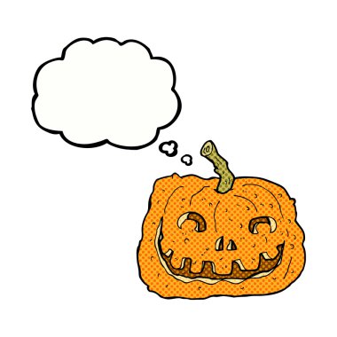 Düşünce baloncuklu çizgi film balkabağı