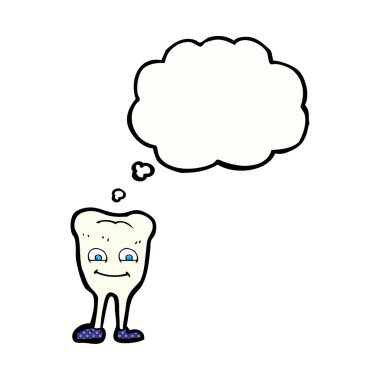 Düşünce baloncuklu çizgi film dişi