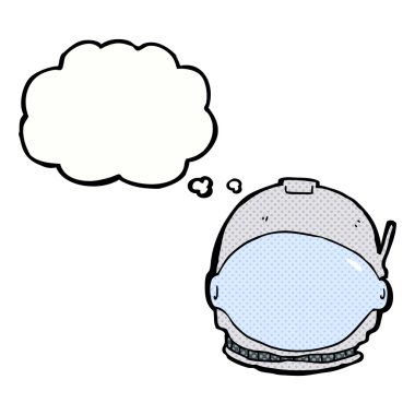 Düşünce baloncuklu astronot suratı