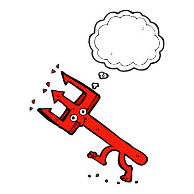 Düşünce baloncuklu şeytan çatalı.