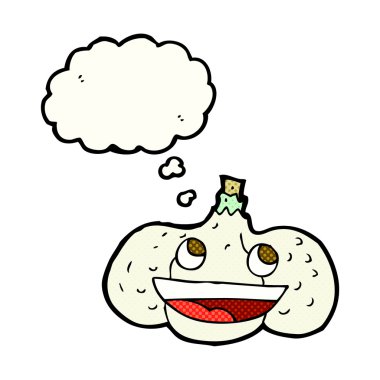 Düşünce baloncuklu sarımsak.