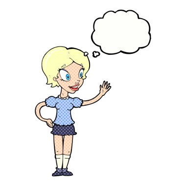 kabarcık karikatür sallayarak kadınla sanıyordum