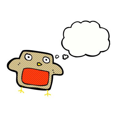 Düşünce baloncuklu çizgi robin