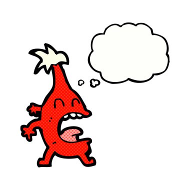 Düşünce baloncuklu komik Noel yaratığı