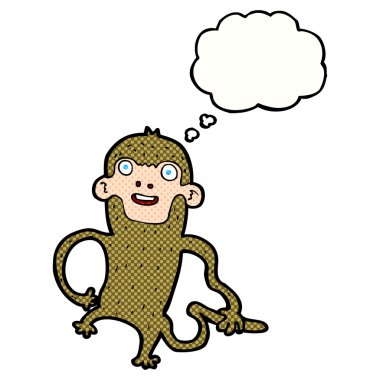 Düşünce balonlu çizgi film maymunu
