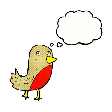Düşünce baloncuklu çizgi robin