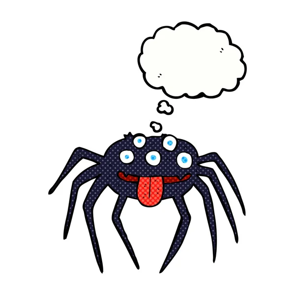 Kreskówki brutto halloween pająk z bańki myślowej — Wektor stockowy