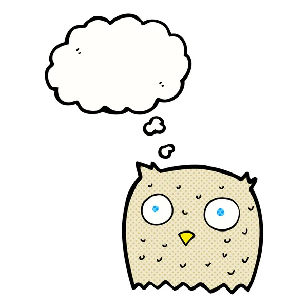 Cartoon owl with thought bubble — Stock Vector