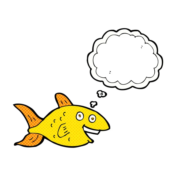Tecknad fisk med tankebubbla — Stock vektor