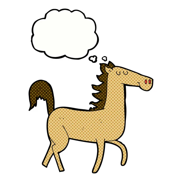 Kreslený kůň s myšlenkovou bublinou — Stockový vektor
