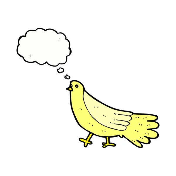 Cartoon bird with thought bubble — Stock Vector