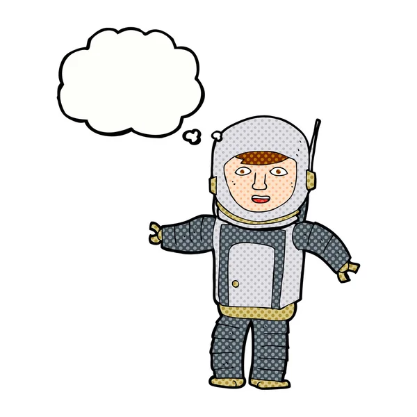 Αστροναύτης κινουμένων σχεδίων με φούσκα σκέψης — Διανυσματικό Αρχείο