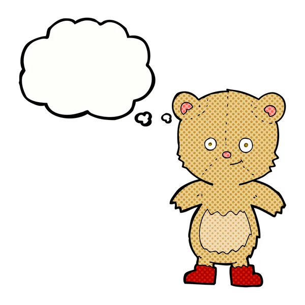 Cartoon schattig teddybeer met gedachte zeepbel — Stockvector