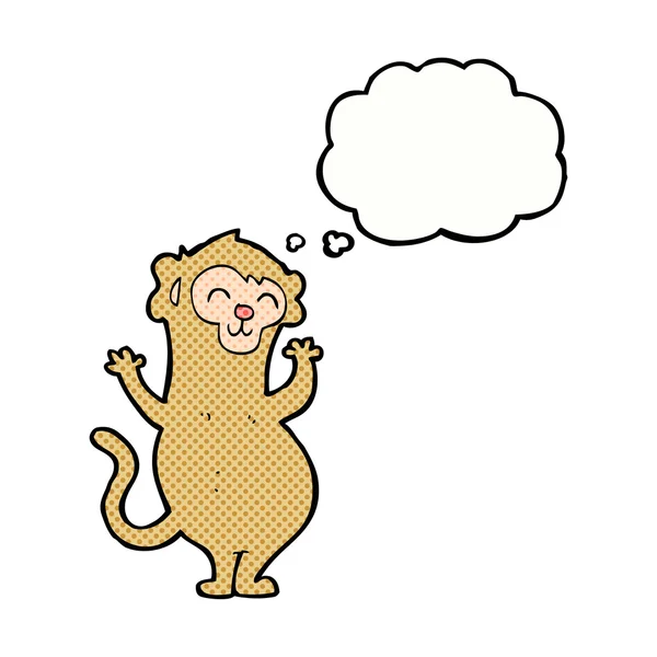 Cartoon monkey with thought bubble — Stock Vector